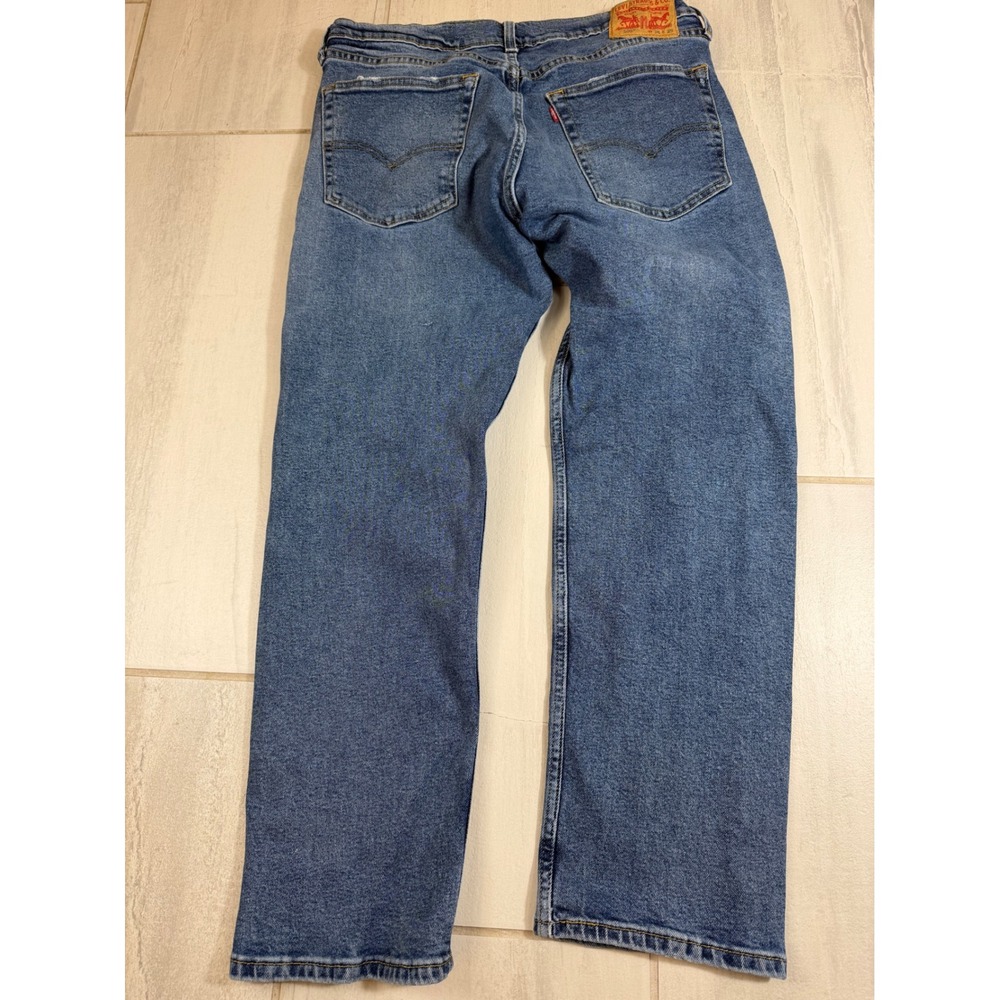 Levis 505 Regular Fit Mens Jeans 36x29 Medium Wash Blue Straight Leg Stretch - Picture 7 of 9